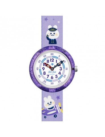 Orologio Flik Flak-Chasing Clouds-Viola-32mm-Coniglietti Piloti-FBNP220