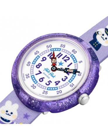 Orologio Flik Flak-Chasing Clouds-Viola-32mm-Coniglietti Piloti-FBNP220 2
