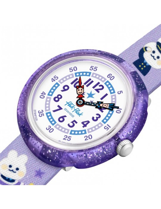 Orologio Flik Flak-Chasing Clouds-Viola-32mm-Coniglietti Piloti-FBNP220