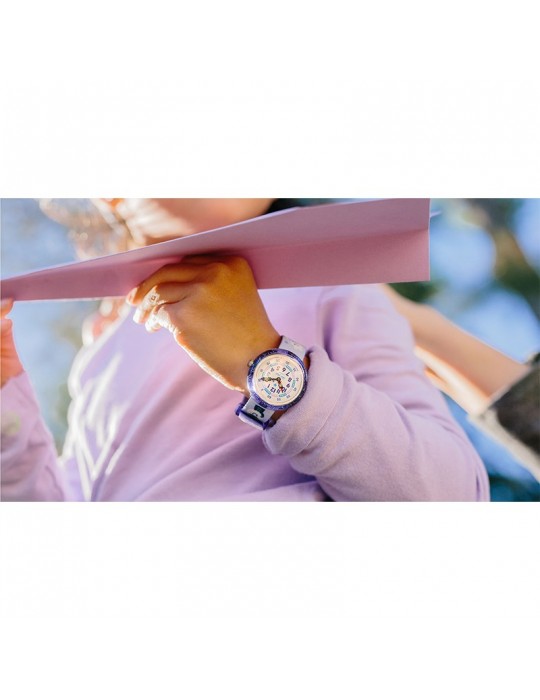 Orologio Flik Flak-Chasing Clouds-Viola-32mm-Coniglietti Piloti-FBNP220
