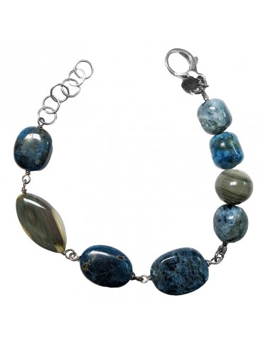 Della Rovere Bracelet - in 925% Silver - Blue Apatite - Jasper-DR187 2