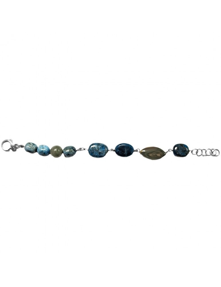 Bracciale Della Rovere - in Argento 925% - Apatite Blu - Diaspro-DR187