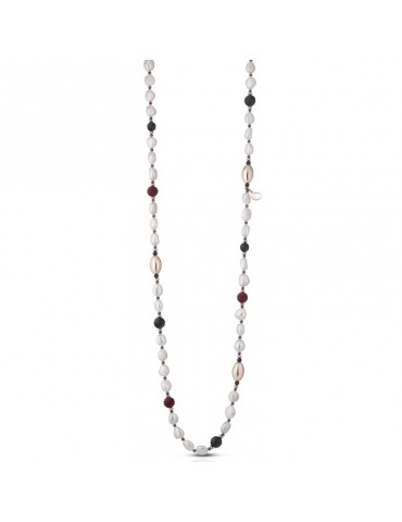 Lelune Glamour Ruby Necklace with Pearls and Agate for Women - 0