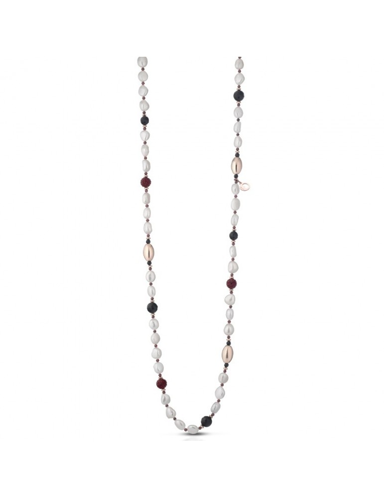 Lelune Glamour Ruby Necklace with Pearls and Agate for Women - 0