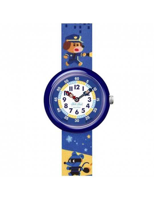 Flik Flak Watch - Paws Up - 32mm - Blue - Cops and Robbers - FBNP221