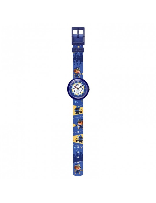 Flik Flak Watch - Paws Up - 32mm - Blue - Cops and Robbers - FBNP221