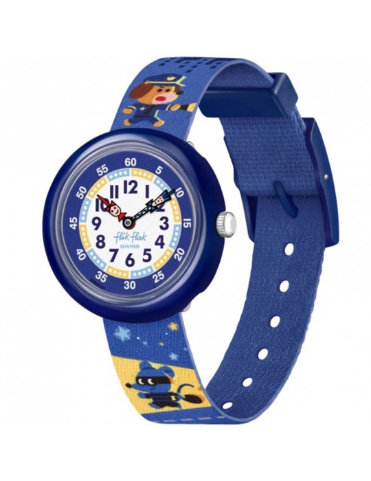 Flik Flak Watch - Paws Up - 32mm - Blue - Cops and Robbers - FBNP221
