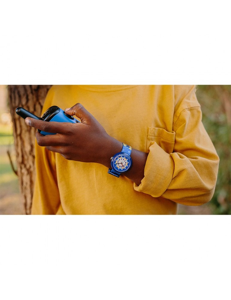 Flik Flak Watch - Paws Up - 32mm - Blue - Cops and Robbers - FBNP221