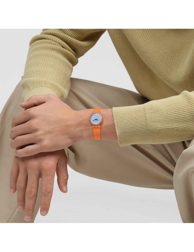 Swatch Watch - View From a Mesa - Orange - 25mm - Light Blue - LO116