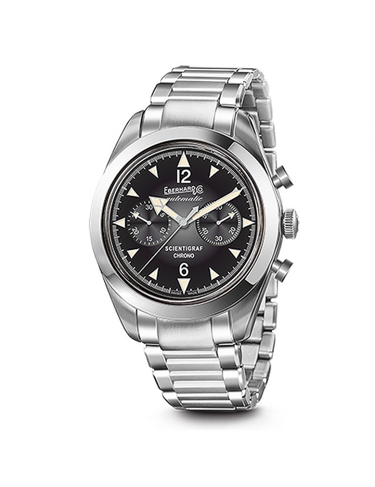 Eberhard Men's Watch - Scientigraf Automatic Mechanical Chronograph 41mm Black Ivory - 0