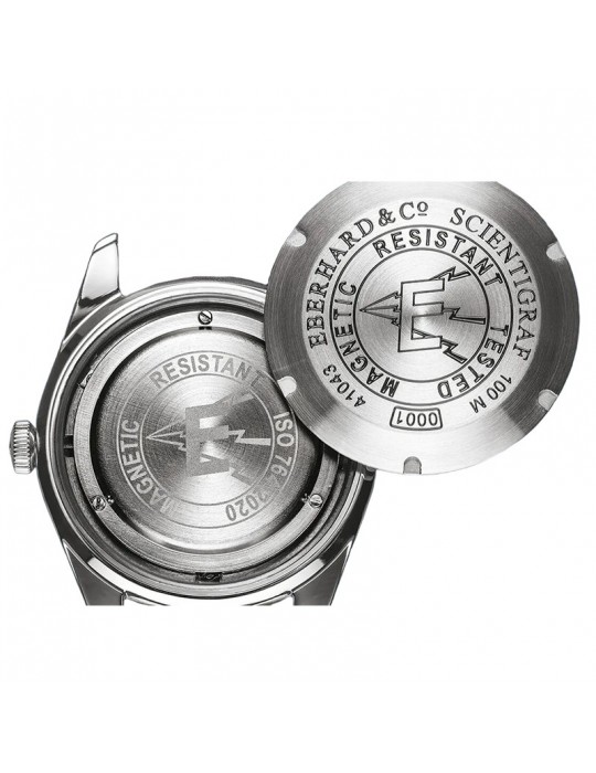 Eberhard Men's Watch - Scientigraf Automatic Mechanical Chronograph 41mm Black Orange - 0