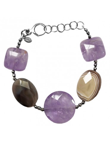 Bracciale Della Rovere - Ametista - Agata Botswana - BRDR068