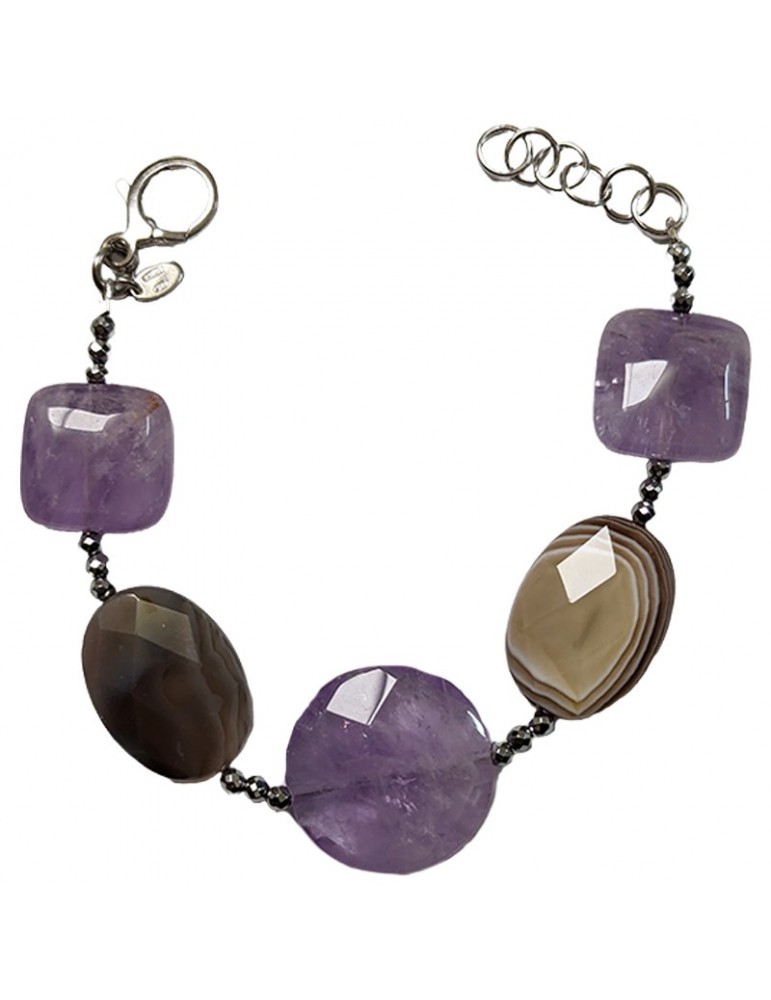 Bracciale Della Rovere - Ametista - Agata Botswana - BRDR068