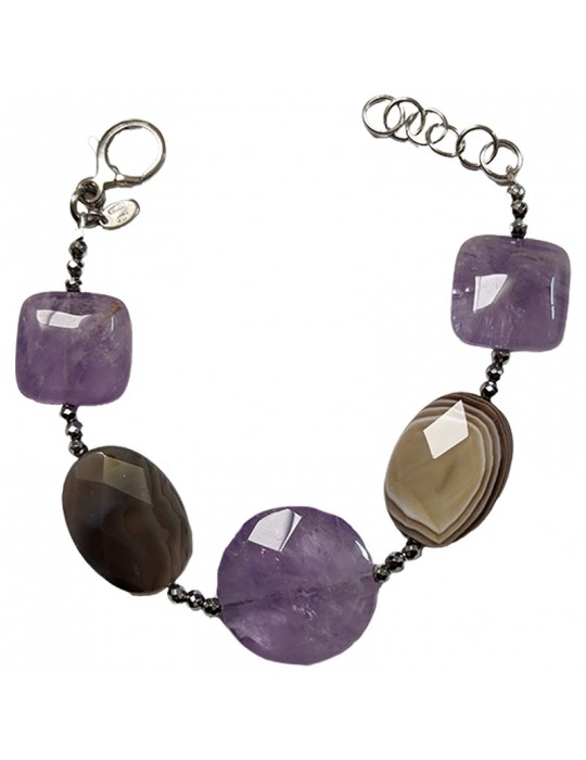 Bracciale Della Rovere - Ametista - Agata Botswana - BRDR068