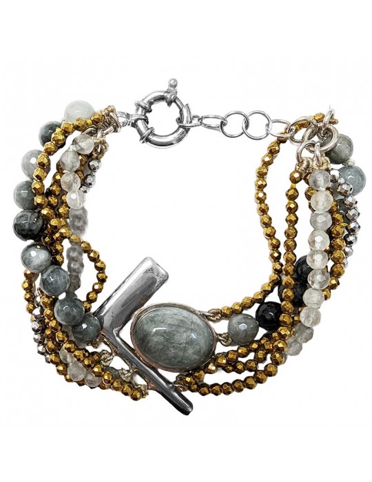 Bracciale Della Rovere - Quarzo Grigio - Ematite Gold - BR8815
