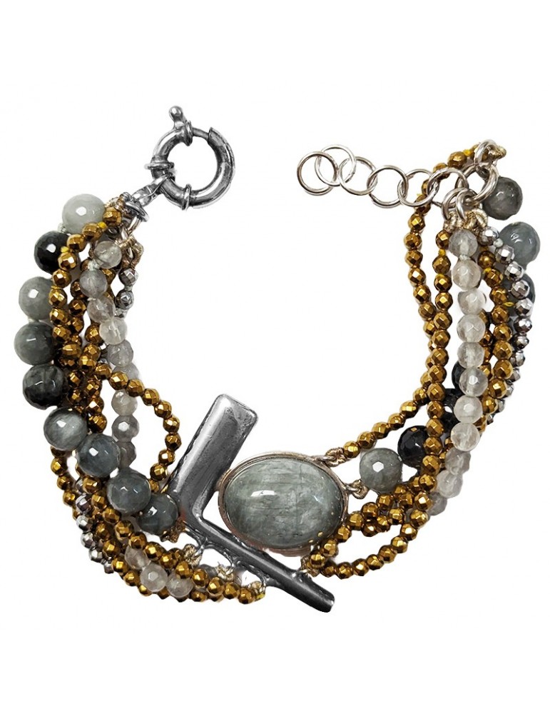 Bracciale Della Rovere - Quarzo Grigio - Ematite Gold - BR8815