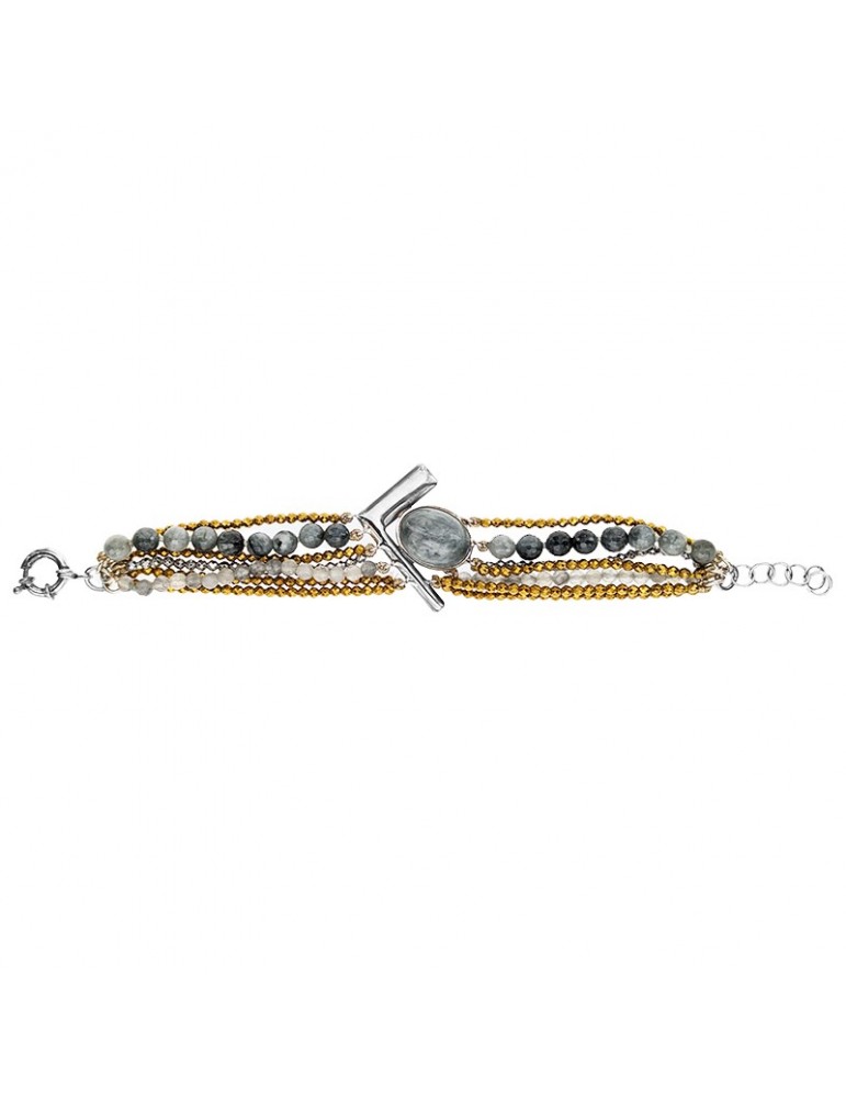 Bracciale Della Rovere - Quarzo Grigio - Ematite Gold - BR8815