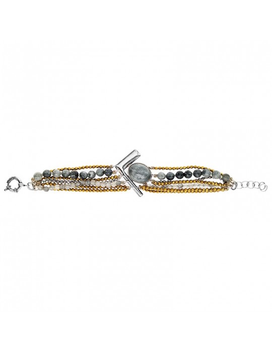 Bracciale Della Rovere - Quarzo Grigio - Ematite Gold - BR8815