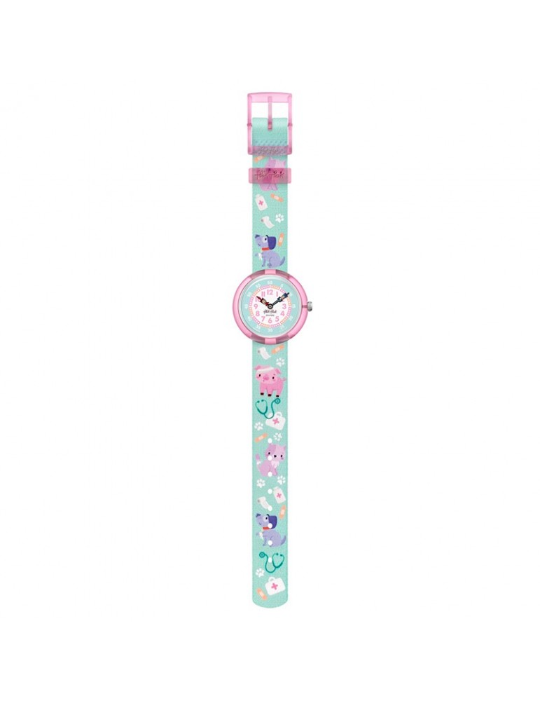 Flik Flak Watch - My Spirit Animal - Green - 32mm-Puppies-FBNP222
