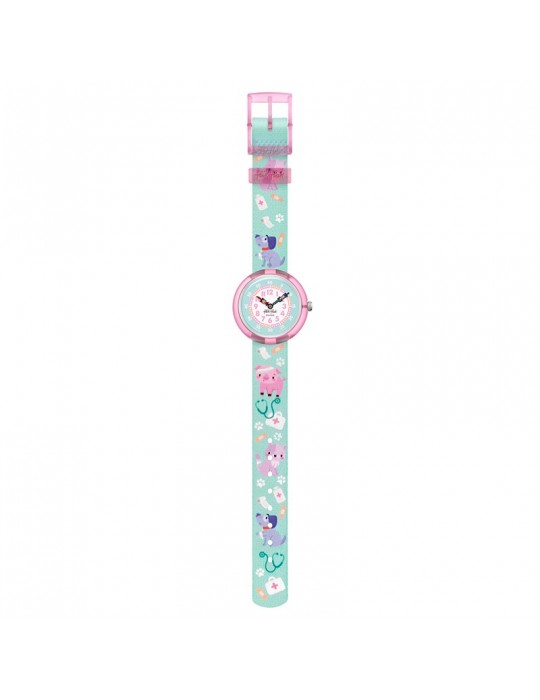 Flik Flak Watch - My Spirit Animal - Green - 32mm-Puppies-FBNP222