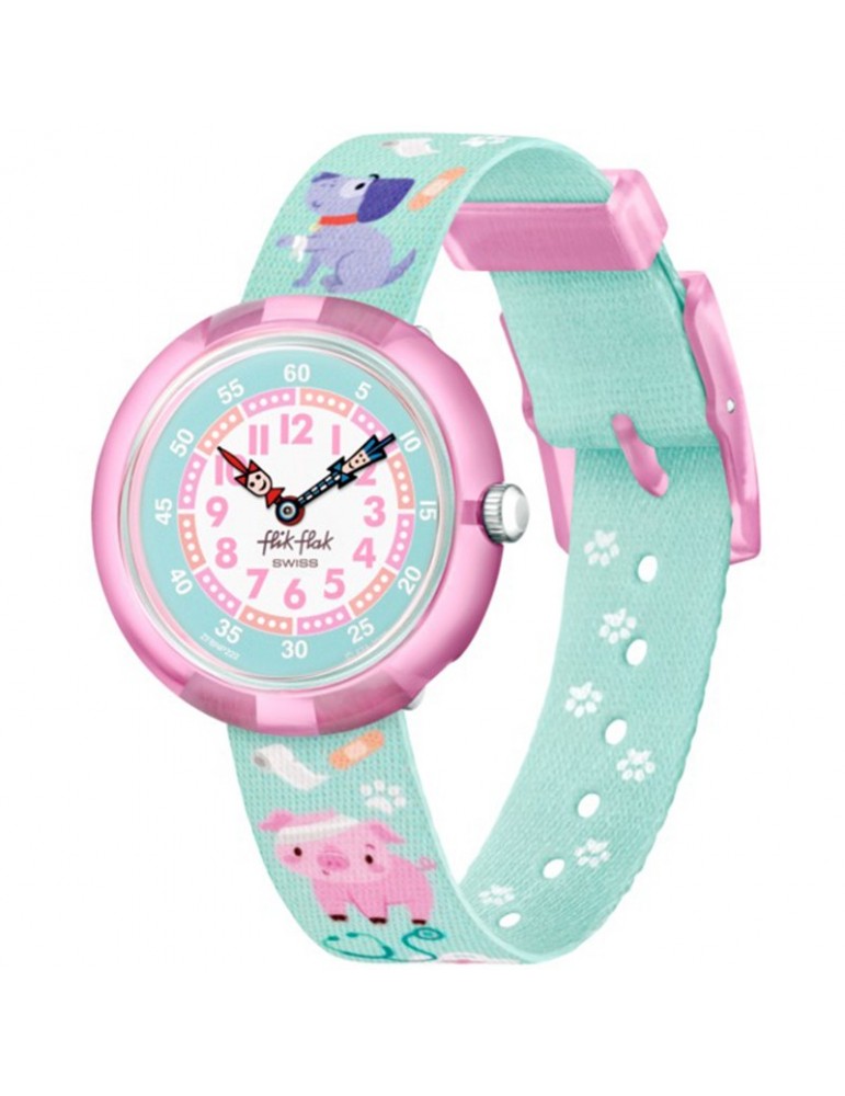 Flik Flak Watch - My Spirit Animal - Green - 32mm-Puppies-FBNP222