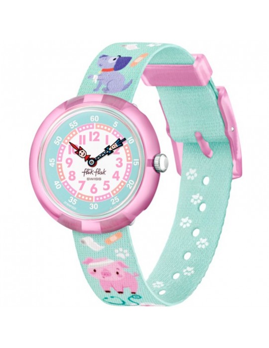 Flik Flak Watch - My Spirit Animal - Green - 32mm-Puppies-FBNP222