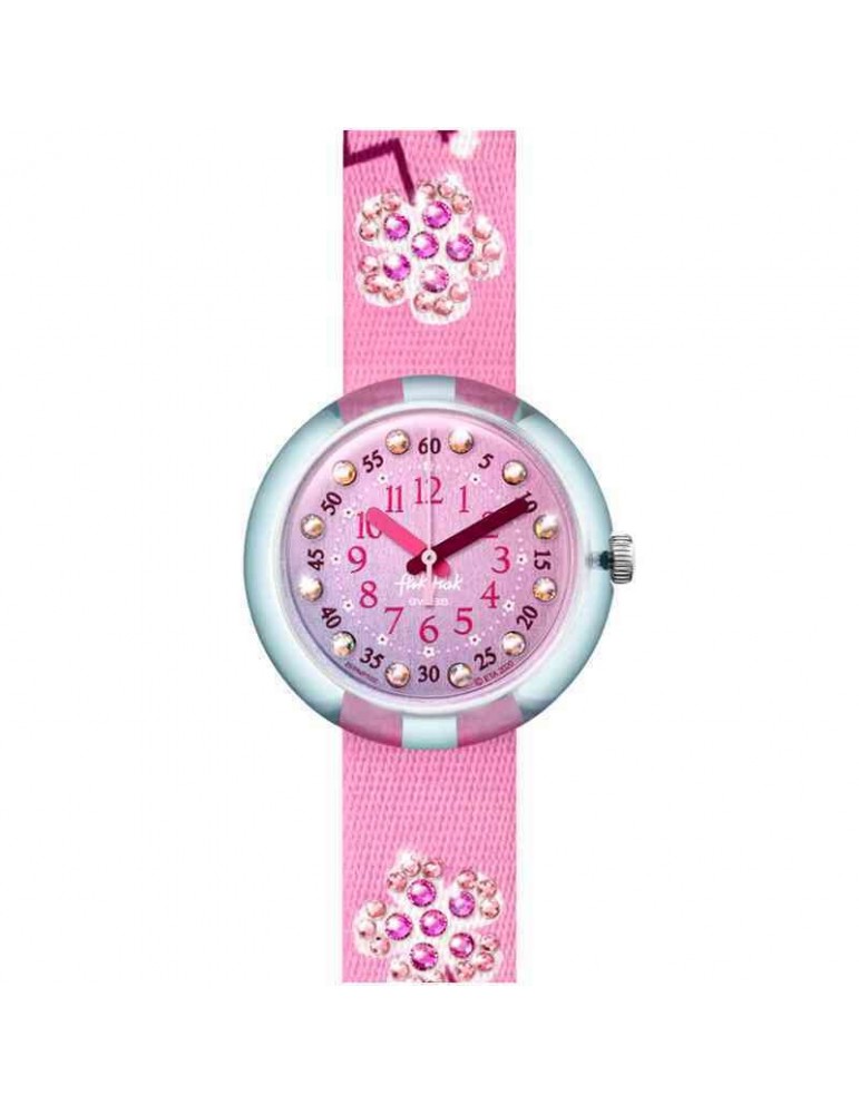 Flik Flak Watch-Sparkling Cherry Blossom-32mm-Pink-Crystals-FPNP102