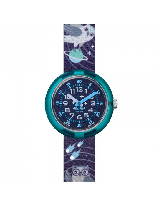 Flik Flak Watch-Dreams Take Me To Space-Blue-32mm-Owls and Planets-FPNP141