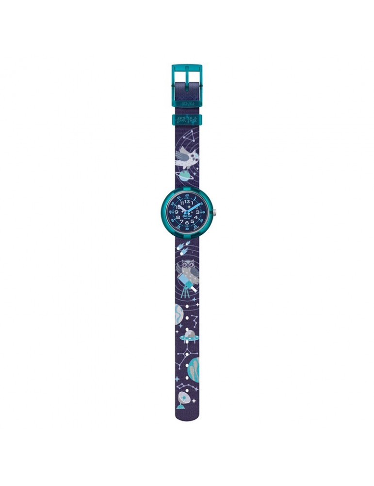 Orologio Flik Flak-Dreams Take Me To Space-Blu-32mm-Gufi e Pianeti-FPNP141