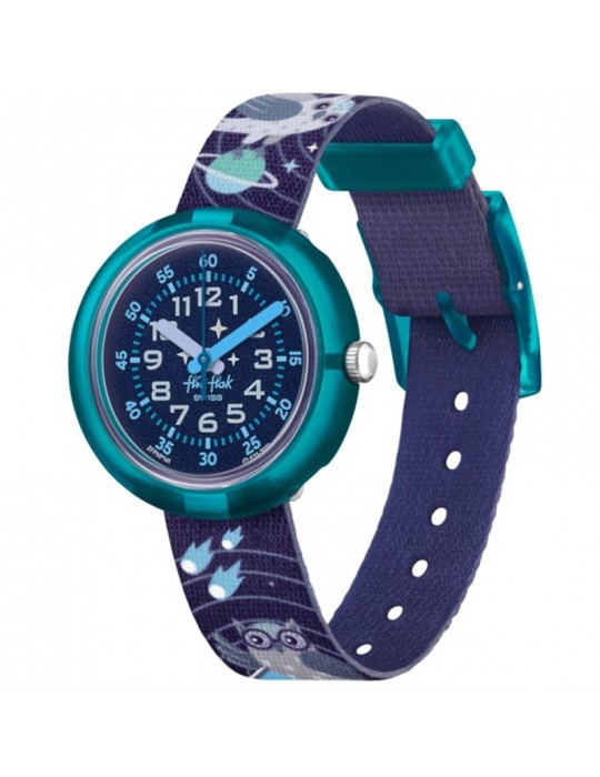 Flik Flak Watch-Dreams Take Me To Space-Blue-32mm-Owls and Planets-FPNP141