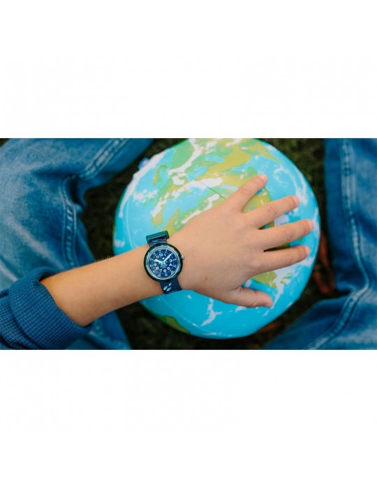 Flik Flak Watch-Dreams Take Me To Space-Blue-32mm-Owls and Planets-FPNP141