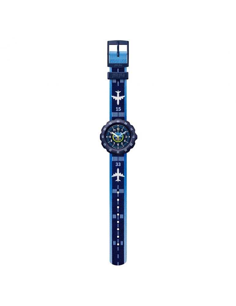 Orologio Flik Flak - Take Off - 35mm - Blu - Aerei - FPSP068