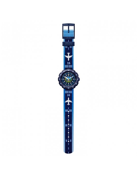 Orologio Flik Flak - Take Off - 35mm - Blu - Aerei - FPSP068