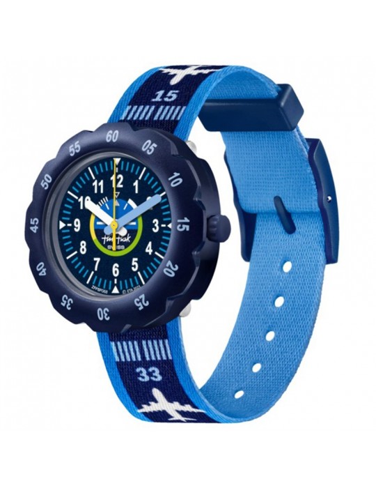 Orologio Flik Flak - Take Off - 35mm - Blu - Aerei - FPSP068