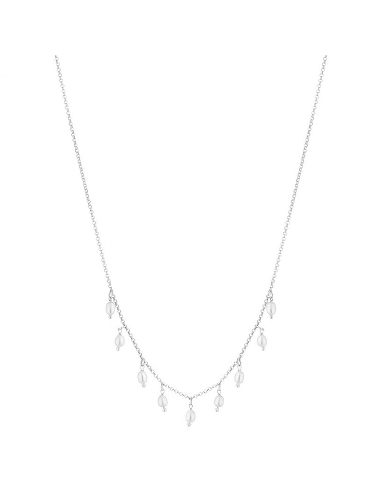 Lelune Glamour Woman's Necklace  - Young in Silver with Pearls - 0