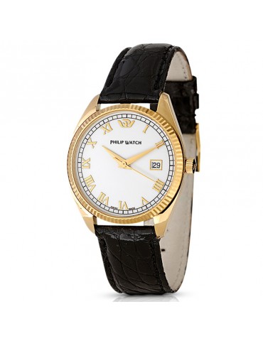 Philip Watch - Thumbel Time and Date 35mm with 18K Yellow Gold Case - 0