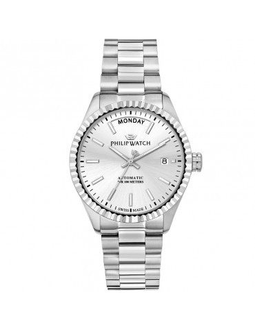 Philip Watch Men's Watch - Caribe Automatic Time and Date 39mm Silver - 0