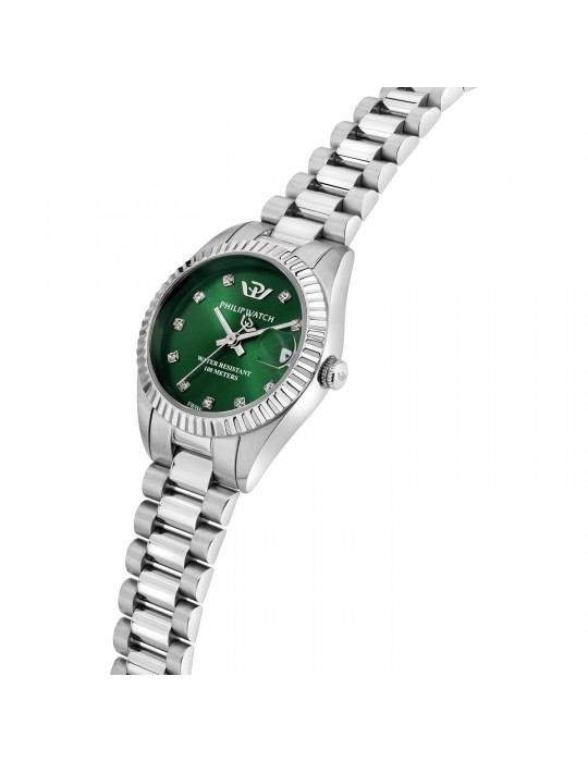 Orologio Philip Watch - Caribe Urban Quarzo 28mm Verde - Diamanti - R8253597649