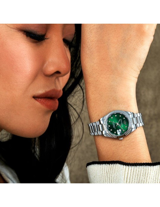 Philip Watch - Caribe Urban Quartz 28mm Green Watch with Natural Diamonds - 0