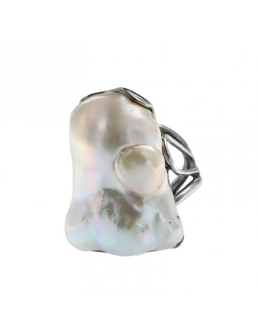 Della Rovere Ring - 925% Silver - Baroque Pearl - ANM003 2