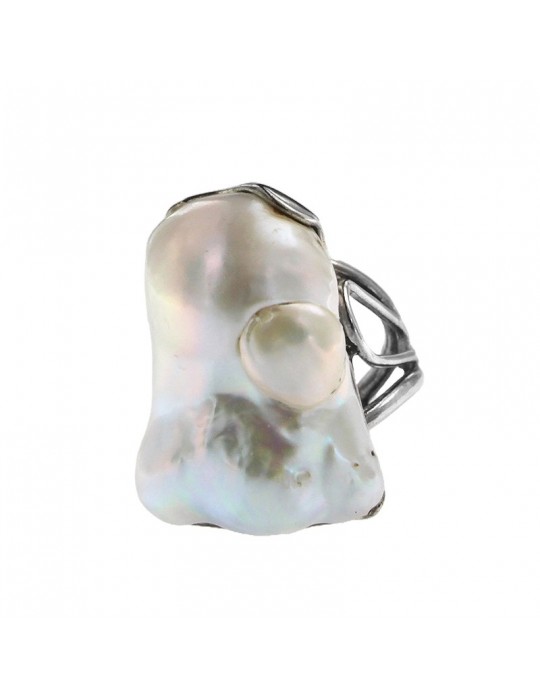 Della Rovere Ring - 925% Silver - Baroque Pearl - ANM003