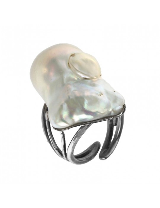 Della Rovere Ring - 925% Silver - Baroque Pearl - ANM003