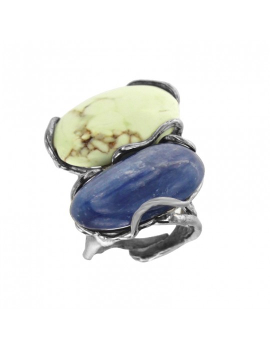 Anello Della Rovere - in Argento 925% - Magnesite e Cianite - DR131