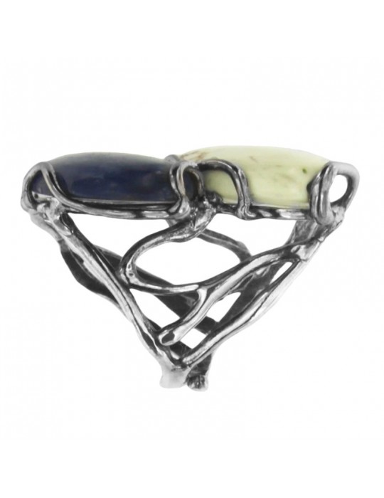 Anello Della Rovere - in Argento 925% - Magnesite e Cianite - DR131