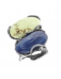 Della Rovere Ring - in 925% Silver - Magnesite and Kyanite - DR131