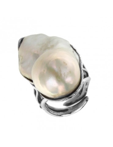 Della Rovere Ring - in 925% Silver - Baroque Pearl - ANMPFG1401