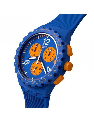 Swatch Watch - Primarily Blue-Chronograph-Blue-42mm-Orange-SUSN419 2