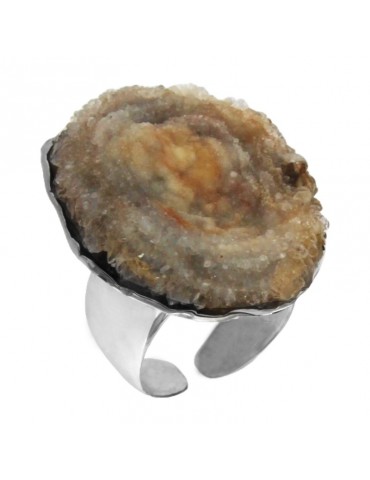 Della Rovere Ring - in 925% Silver - Lava Stone - FR127