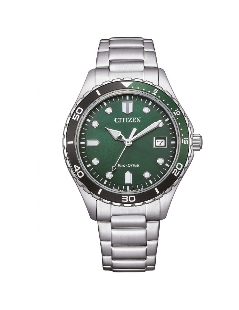 Citizen - Of Marine Eco-Drive 37mm Green Black Watch with Date - 0