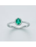 Miluna Women's Ring with Emerald and Diamonds - 0